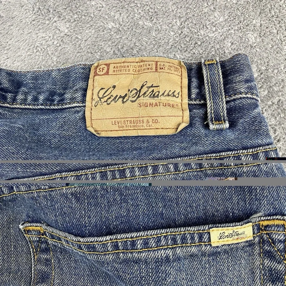 Levi Strauss Straight Fit Jeans Mens 38x30 Blue Medium‎ Wash Mid Rise
